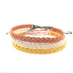 Silberarmband vergoldet geflochten mit Zugverschluss – Bild 3